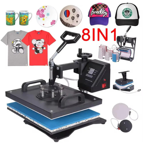 UrbanBrands Yinghe 8-in-1 Heat Press Machine for Sublimation, T-Shirt, Mug, Cap, Plate and DTF Printing